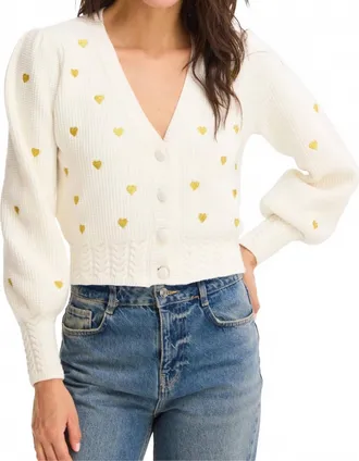 Allison New York Hearts Piper Cardigan In Ivory