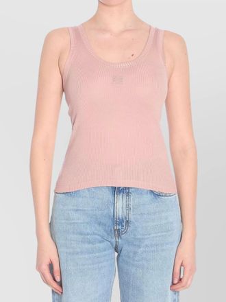 Loewe ribbed silk scoop neck sleeveless tank top