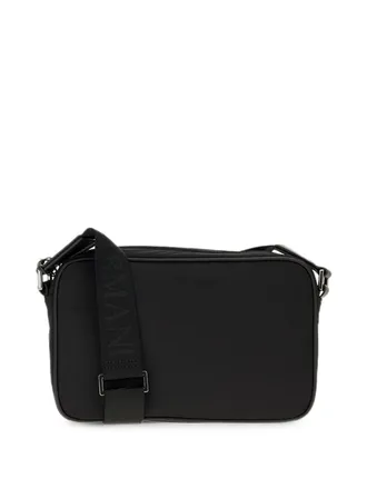Emporio Armani Logo-Embossed Nylon Crossbody Bag - Black