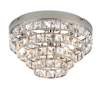 Endon Lighting Motown - Plafoniera A Filo A 4 Luci, Cromo, Cristallo Trasparente (k5), G9