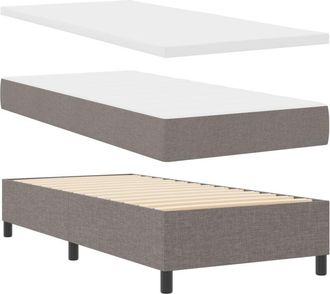 vidaXL Box Spring Bed with Mattress Taupe 80 x 200 cm Fabric vidaXL