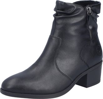 Rieker Stiefelette RIEKER, Damen, Gr. 36, schwarz, Lederimitat, unifarben, Schuhe Stiefelette, Boots, Klassik-Stiefelette, Blockabsatz, mit slouchy Schaft