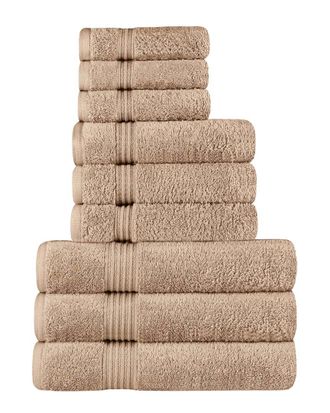 Superior Egyptian Cotton 9Pc Highly Absorbent Solid Ultra Soft Towel Set