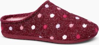 Hotter Womens Dotty Womens Slippers - Red - Size: 3