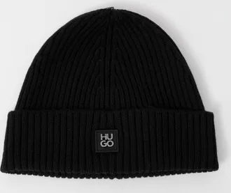 HUGO BOSS Xola Metal Beanie, Zwart