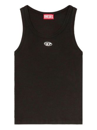 Diesel Black Logo Round Neck Top