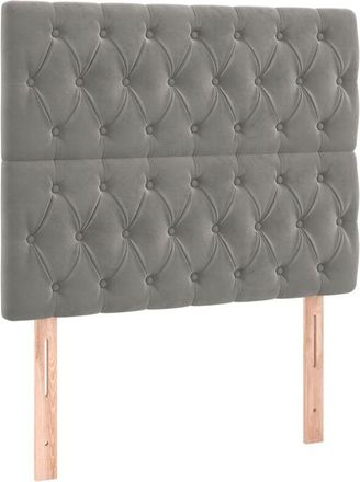 vidaXL Cabecero Con Luces Led Terciopelo Gris Claro 90x7x118/128 Cm Vidaxl