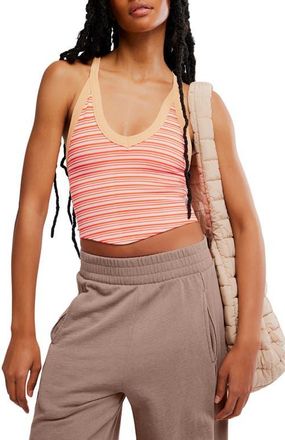 Free People All Clear Rib Racerback Tank in Grapefruit at Nordstrom, Size X-Small/small