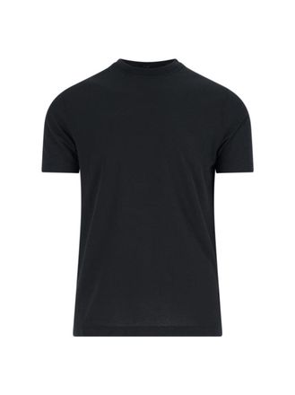Zanone Round Neck Black Cotton T-Shirt