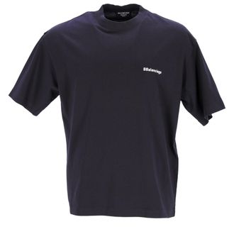 Balenciaga Mens BB Corp t-shirt - Blue Cotton - Size Small