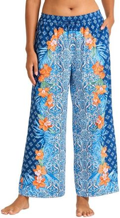 Tommy Bahama Goa Tropical Cover-Up Pants in Indigo Tide at Nordstrom, Size X-Large