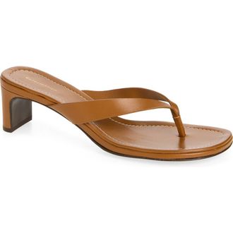 Reformation Jessie Block Heel Sandal in Toffee Leather at Nordstrom, Size 8.5