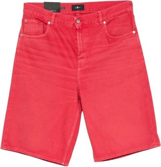 7 For All Mankind Korte Broeken, Heren, Rood, W33, Wide Leg Short