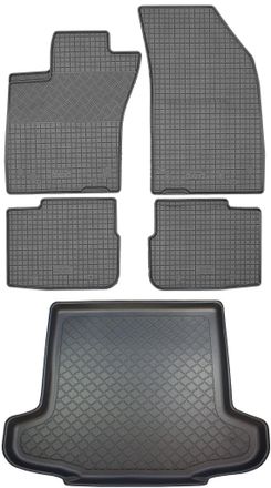 OEM Fiat Tipo Sed&aacute;n (4 Puertas) Desde 01.2016 Set - Alfombrillas De Goma Para Coche + Alfombrilla Para Maletero