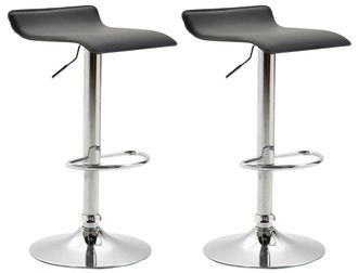 Clp Clp - Set De 2 Taburetes Dyn V2 En Simil Cuero Negro Cromado
