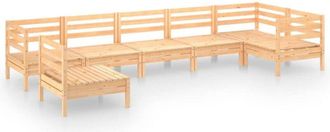 vidaXL 7 Piece Garden Lounge Set Solid Pinewood vidaXL