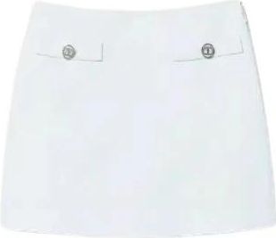 Twinset Minigonna in misto lino - Dames - Korte rokken - Wit - M - Linnen - Rokken