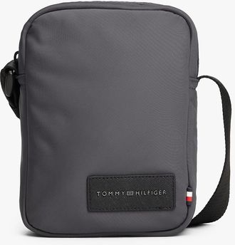 Tommy Hilfiger Mens Water-Resistant Mini Reporter Bag - Grey