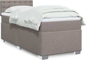 vidaXL Vidaxl - Cama Box Spring Con Colch&oacute;n Tela Gris Taupe 90x190 Cm