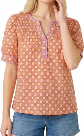 Staccato Sienna Medallion Blouse In Orange Multi