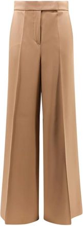 Max Mara Dames, Broeken, Bruin, Maat: XL Wol