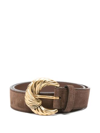 Etro swirl-buckle suede belt - women - Calf Suede - 75 - Brown