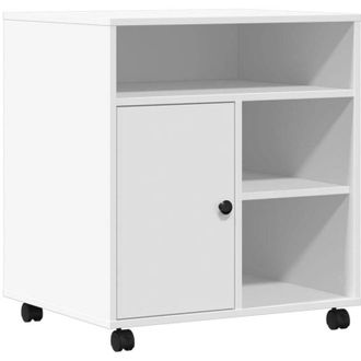 vidaXL Supporto per Stampante con Ruote Bianco 60x50x67 cm - Vidaxl