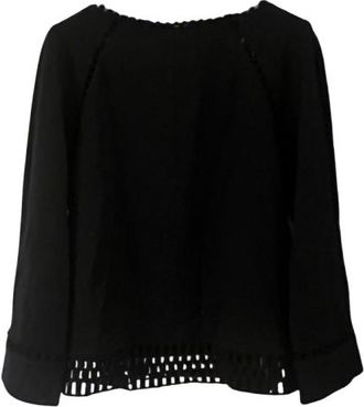 Chlo&eacute; Navy 3/4 Sleeve Wool Top Size S