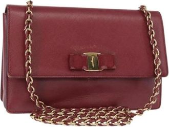 Ferragamo Pre-owned Cross Body Bags, female, Red, Size: ONE SIZE Pre-owned Leather Cross Body Bag