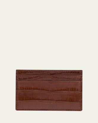 Tom Ford Mens Exotic Line Croc-Effect Card Holder