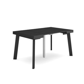 Skraut Home Mesa Consola Extensible, Mesa Comedor Plegable, 140, Para 6 Comensales, Patas De Madera, Estilo Moderno, Negro - Skraut Home