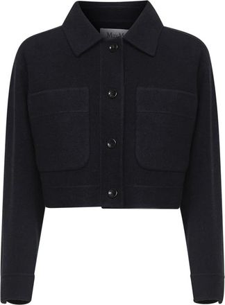 Max Mara Poggio Jacket - Dames - Zomerjassen - Blauw - S - Wol - Jassen
