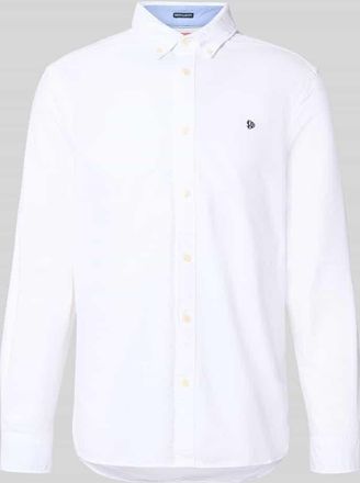 Superdry Regular Fit Freizeithemd mit Logo-Stitching in Weiss, Gr&ouml;&szlig;e XXXL