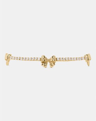 Kate Spade New York Womens Bling And Bows Bow Tennis Bracelet - Gold Brass - One Size
