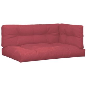 vidaXL Cojines Para Palets 3 Unidades Tela Rojo Tinto Vidaxl