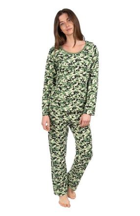 Leveret Womens Loose Fit Cotton Matching Family Holiday Pajamas, Classic & Geometric Patterns in Camouflage at Nordstrom, Size X-Small