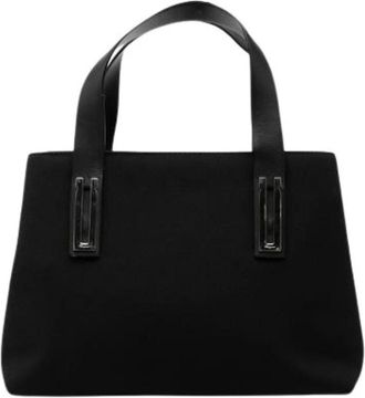 Ferragamo Pre-owned Handbags, female, Black, Size: ONE SIZE Pre-owned Nylon Handbag