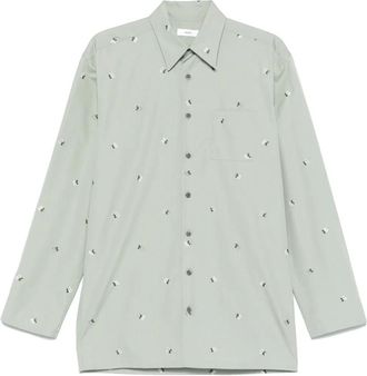 Rier Camicia a fiori in popeline - Verde