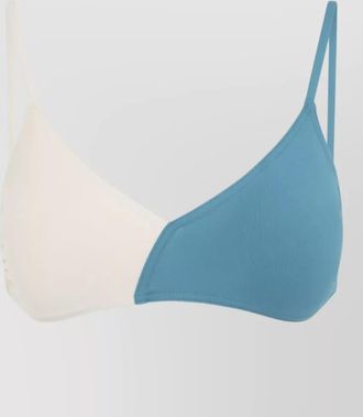 Eres two-tone triangle v-neck bikini top