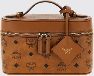 MCM Mini borsa a mano Aren in cotone spalmato con stampa logo e charm
