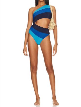 Beach Riot Joyce One Piece In Marine Colorblock