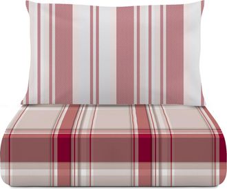 KASANOVA Set copripiumino singolo Design scozzese rosso