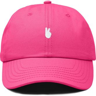 Dalix Lil Peace Sign Dad Cap in Hot Pink at Nordstrom