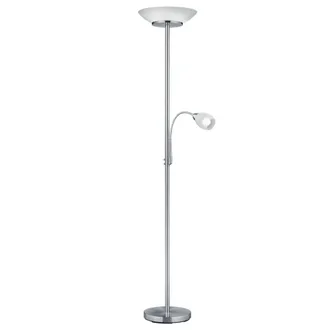 Reality Lampada Piantana Treppiedi Legno Regolabile Acciaio Bianco Gent Gd Trio