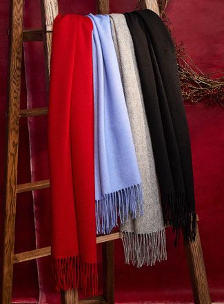 Le 31 Mens Wide cashmere-blend scarf