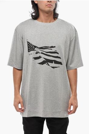 Celine Solid Color Crew-neck T-Shirt with Frontal Print size Xl