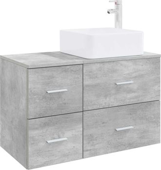 vidaXL Juego De Muebles De Ba&ntilde;o 2 Uds. Gris Hormig&oacute;n Vidaxl