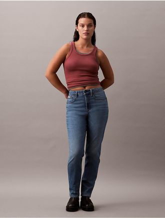 Calvin Klein Jeans Calvin Klein Womens Original Curvy Straight Fit Jeans - Blue - 26W x SL