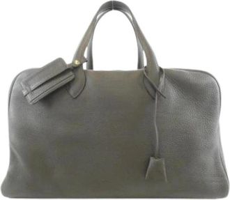 Herm&egrave;s Pre-owned Boston tas - Dames - Vintage Handtas - Groen - ONE Size - Leer - Vintage