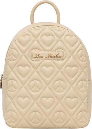 Love Moschino Mochila de piel sint&eacute;tica con relieve - Bags - Mujer - Beige - ONE SIZE